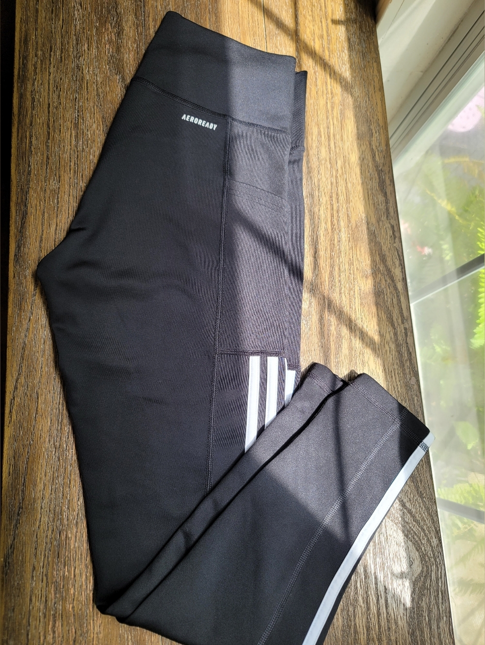 Adidas AEROREADY Black Athletic Leggings with Side Stripes